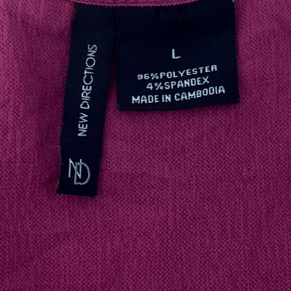 New Directions Fuchsia Dressy Textured Tank Top Satin Trim Size Large - Picture 4 of 5